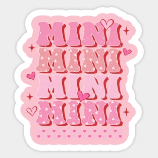 Mini Mini Matching Valentines, Mini Mama Pink Valentine, Retro Valentine Matching Sticker